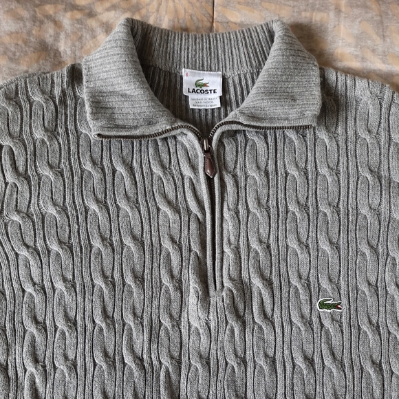 Lacoste Women's knit grey sweater size L - Picture 2 of 14